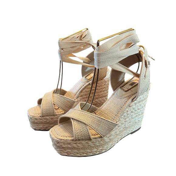 Sam Edelman Vaughn Ankle-Tie Espadrille Platform Wedge Sandals NEW Size 10 - Picture 1 of 8